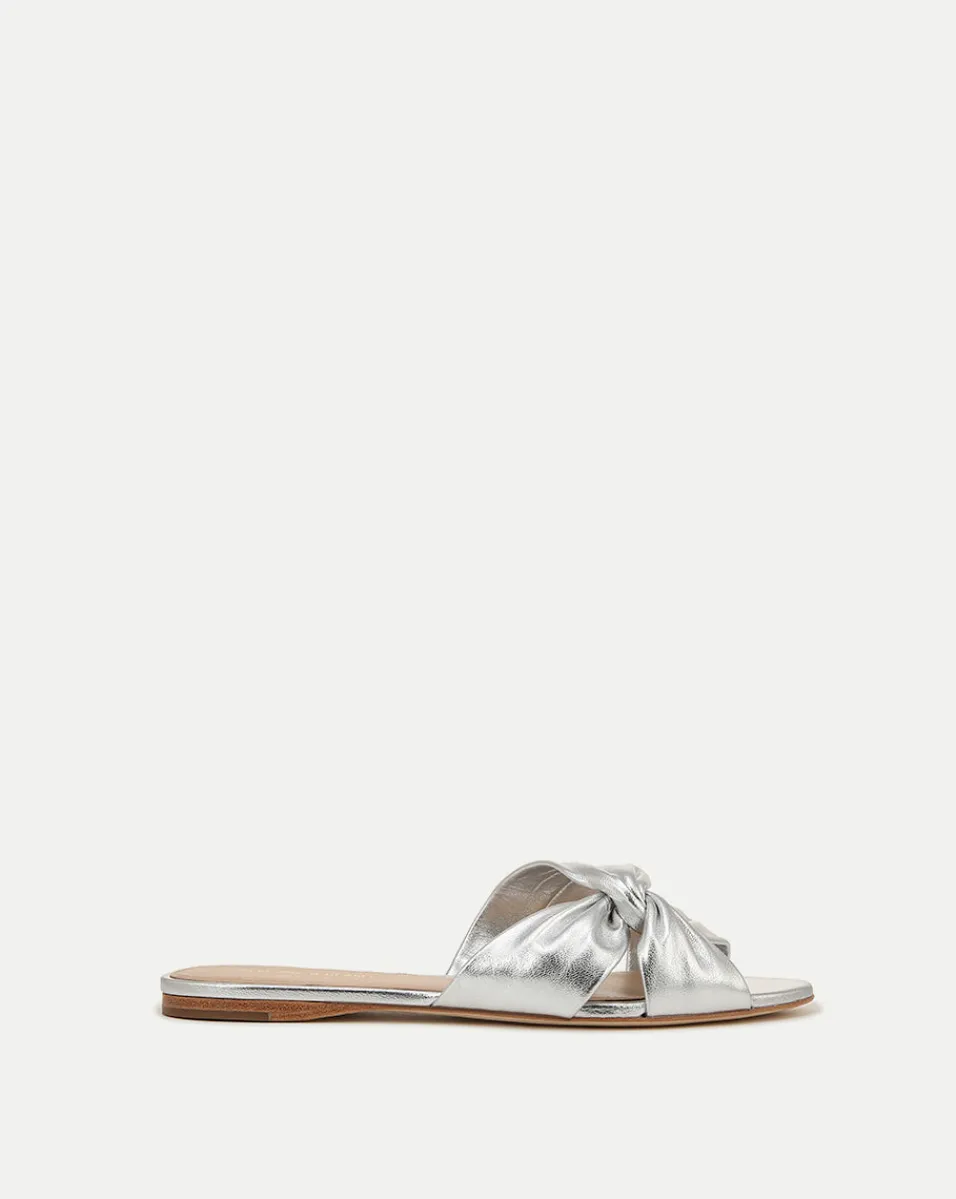 Seraphina Metallic Leather Twist Sandal in>Veronica Beard New