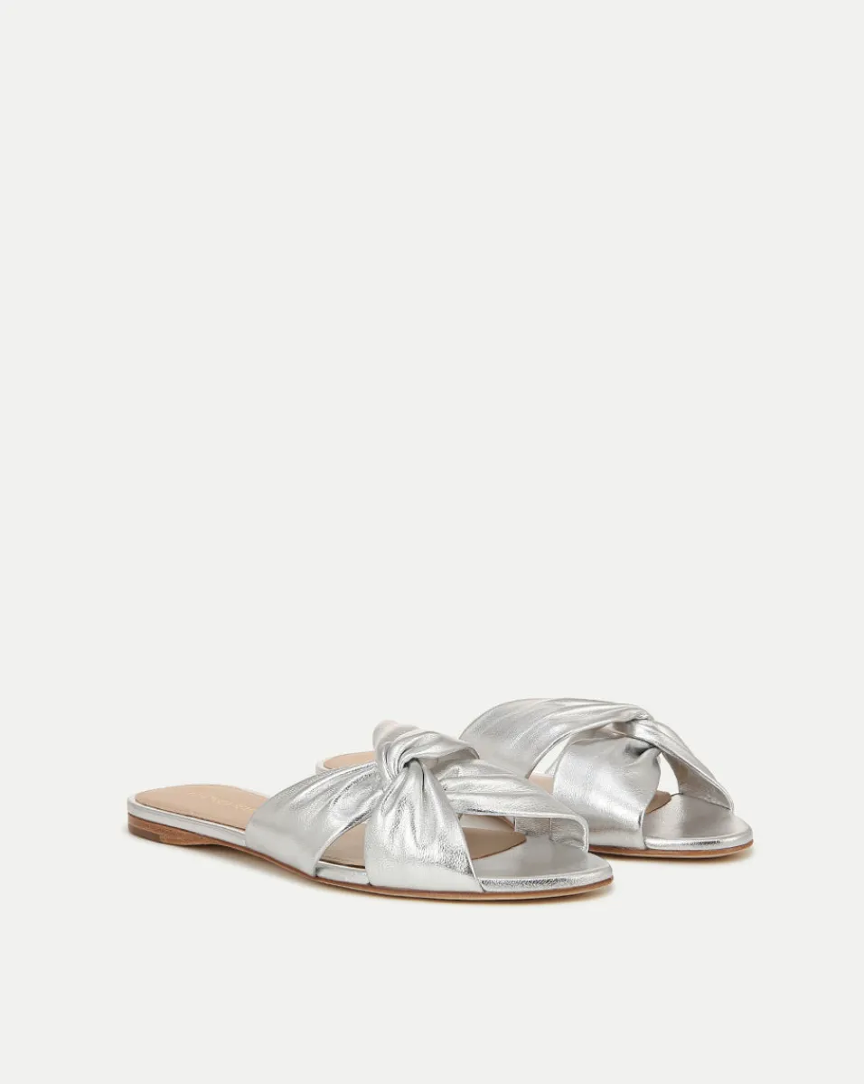 Seraphina Metallic Leather Twist Sandal in>Veronica Beard New