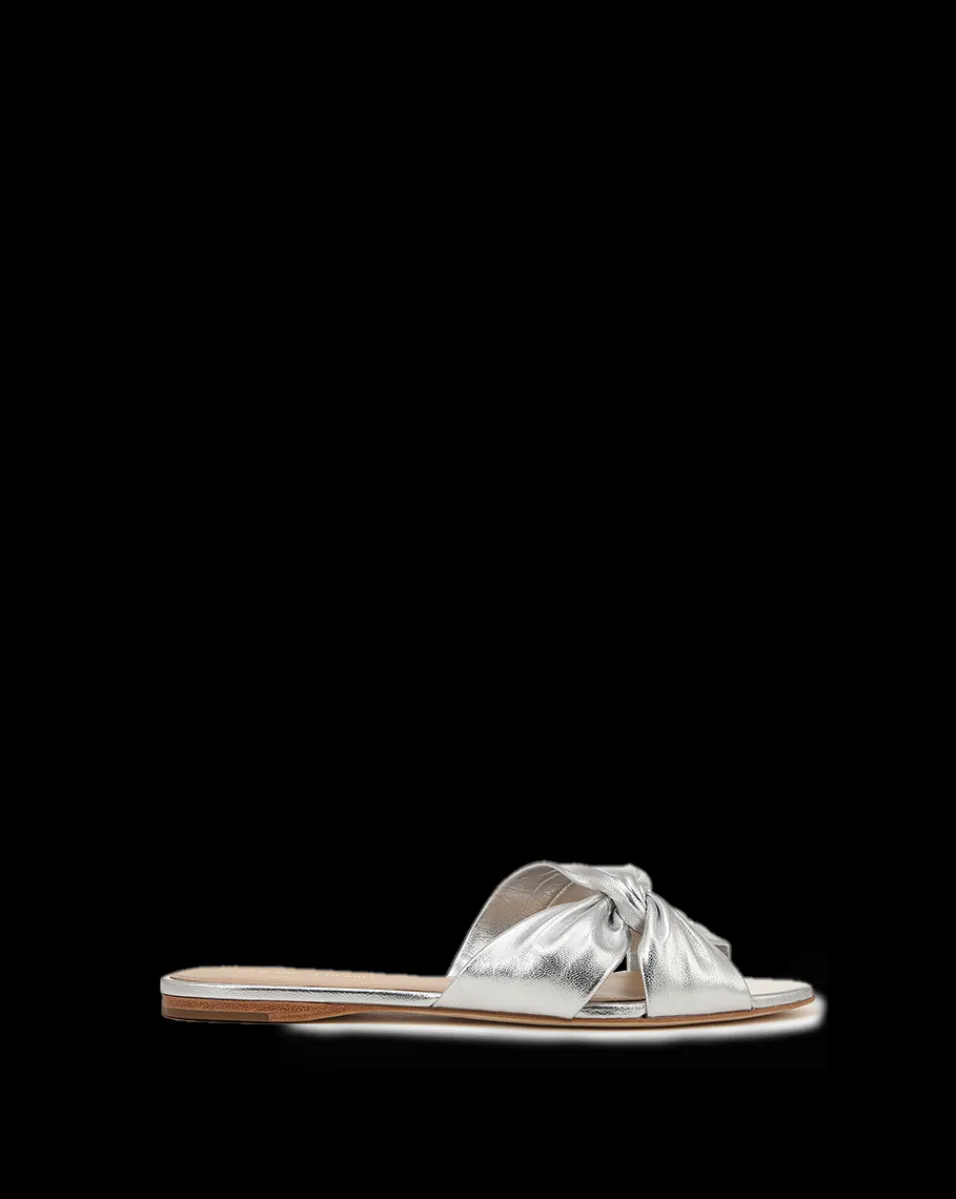 Seraphina Metallic Leather Twist Sandal in>Veronica Beard New