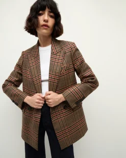 Sevyn Plaid Dickey Jacket in Camel & Black>Veronica Beard Discount