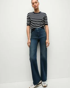 Shana Cashmere Striped Sweater in>Veronica Beard Hot