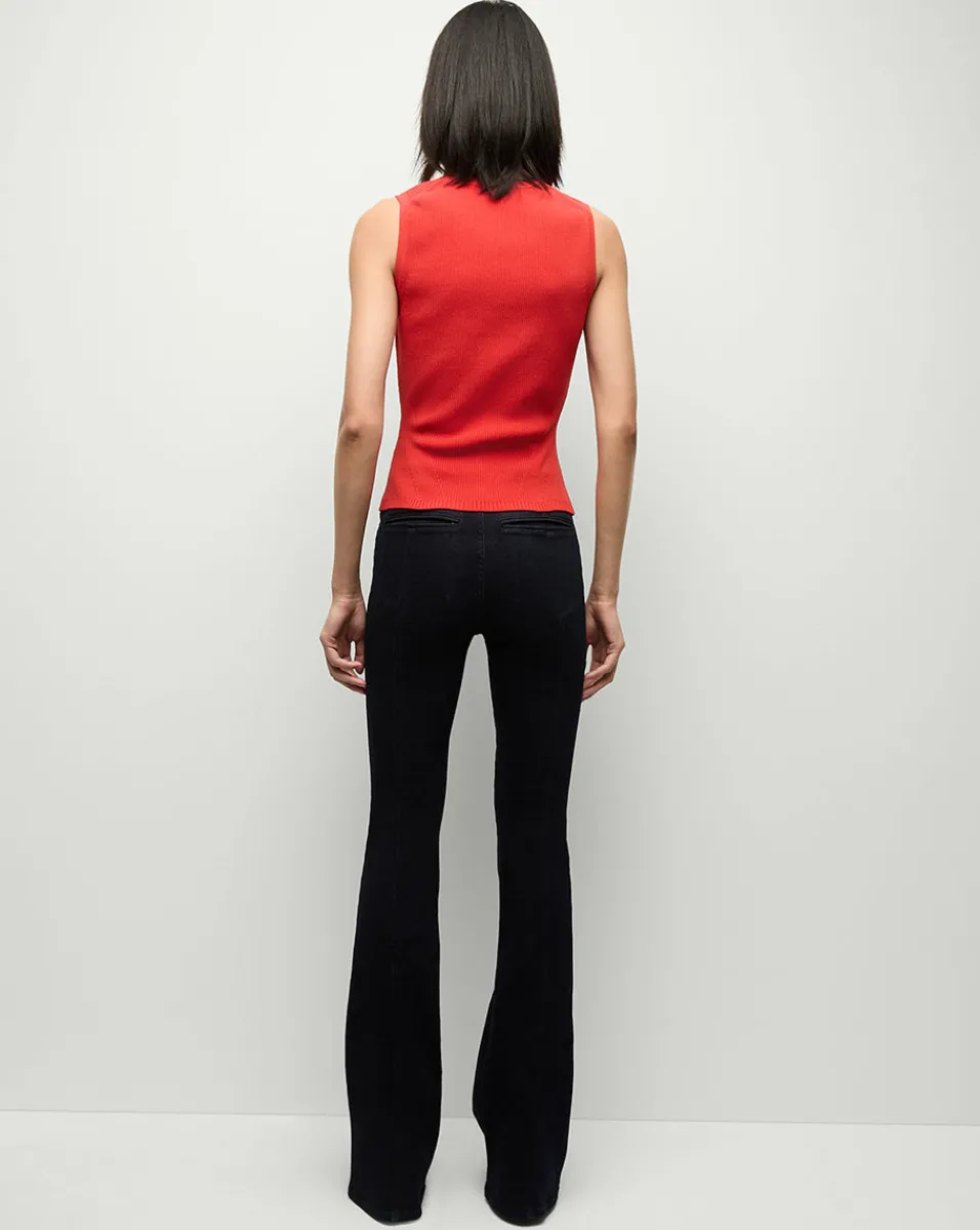 Sid Sleeveless Crew-Neck Pullover in Red>Veronica Beard Discount