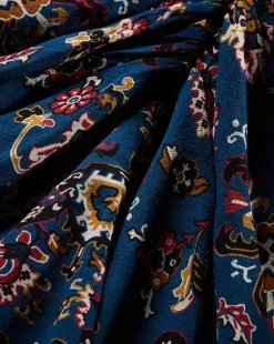 Sira Long Ruched Silk Skirt in Blue-Stone-Multi><noscript><img width=