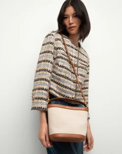 Small Canvas Feedbag in Cream Linen & Tan><noscript><img width=