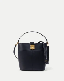 Small Crest Lock Bucket Bag in>Veronica Beard