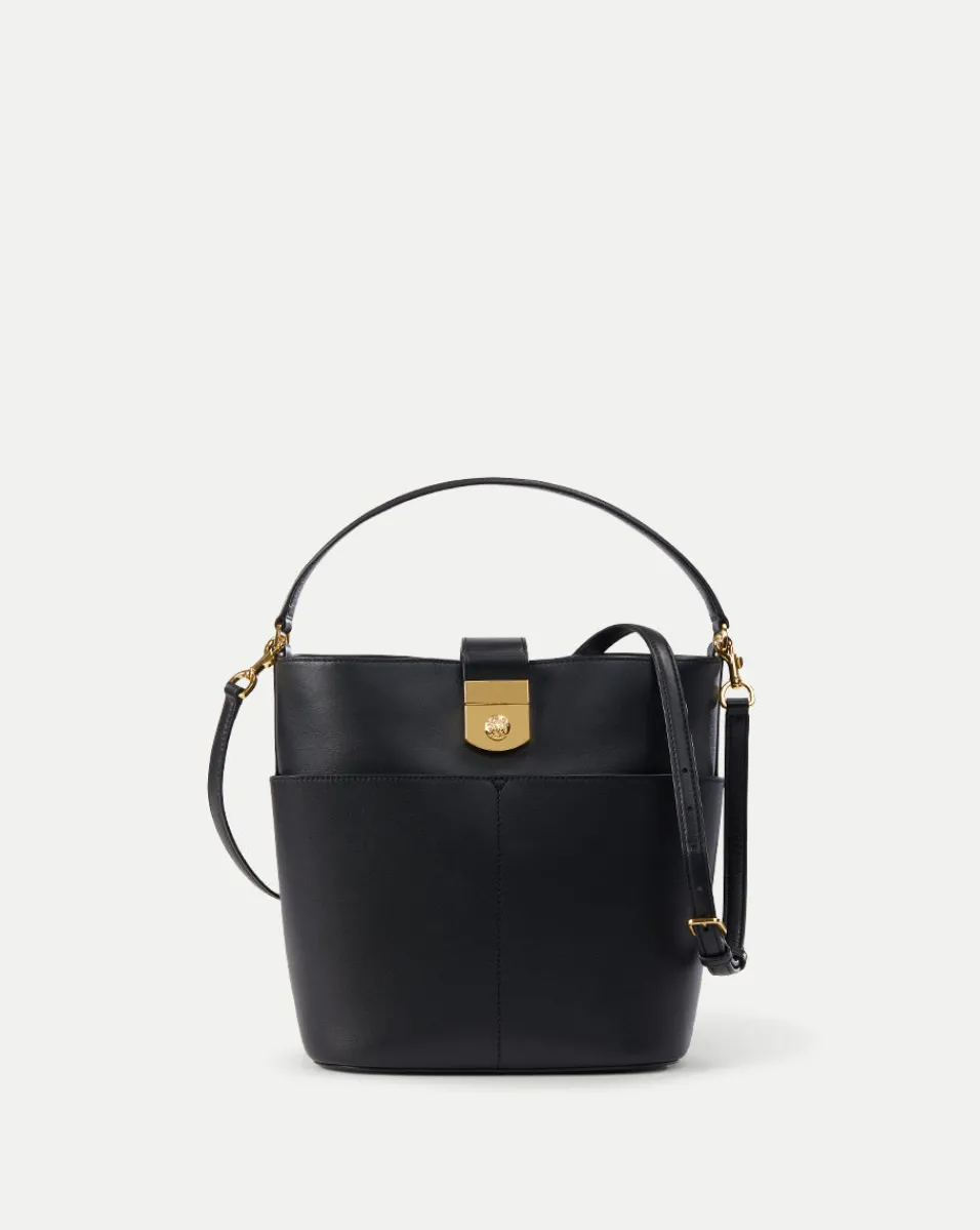 Small Crest Lock Bucket Bag in>Veronica Beard Best