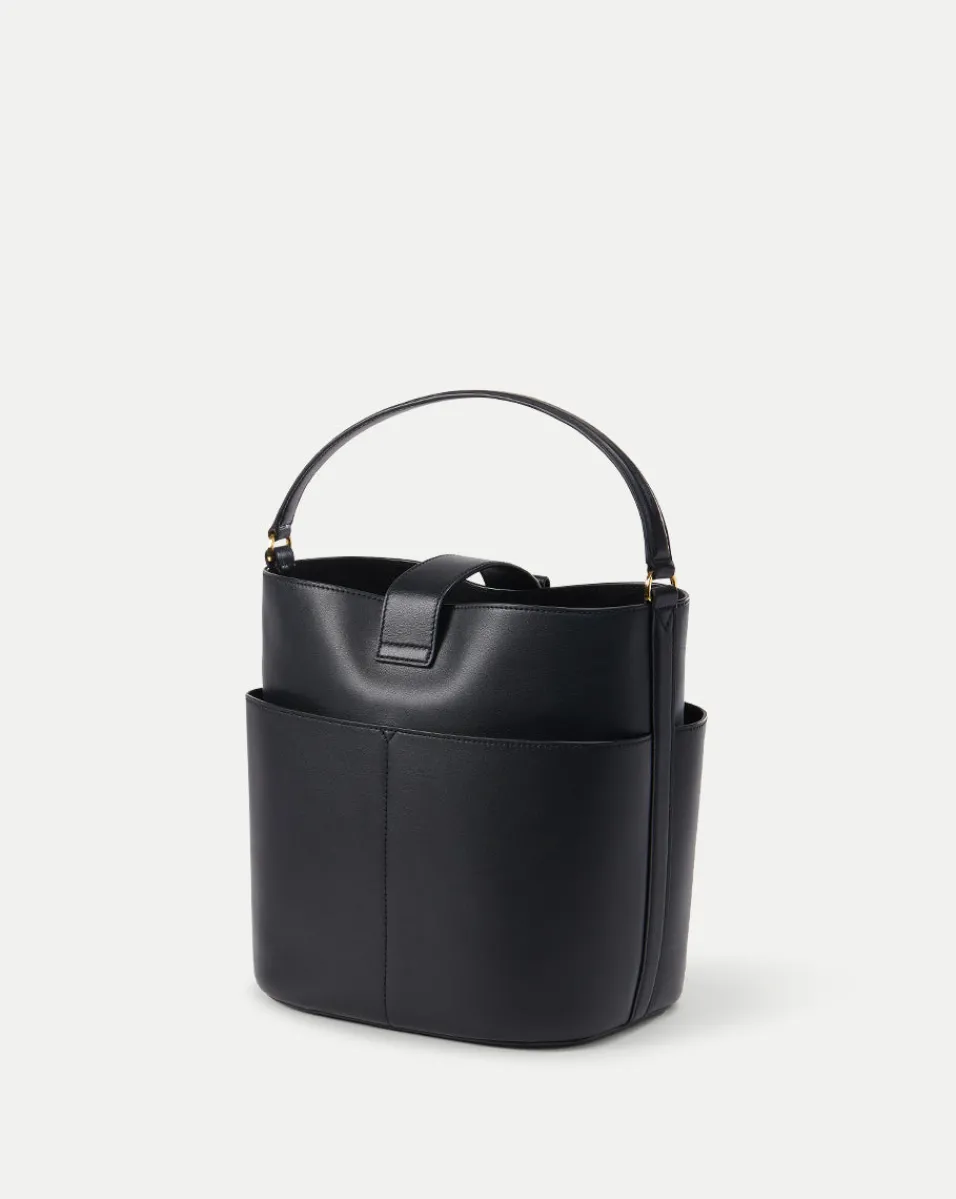 Small Crest Lock Bucket Bag in>Veronica Beard Best