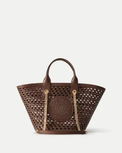 Small Crest Market Tote in Dark Brown>Veronica Beard Hot