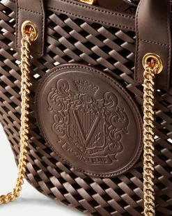 Small Crest Market Tote in Dark Brown><noscript><img width=