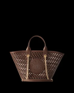Small Crest Market Tote in Dark Brown><noscript><img width=