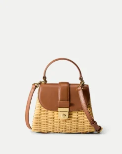 Small Wicker Avenue Bag in Tan | Woven Bag>Veronica Beard Hot