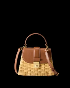 Small Wicker Avenue Bag in Tan | Woven Bag><noscript><img width=