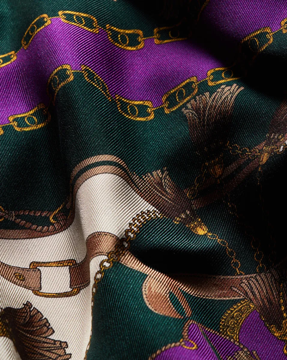 Sola Silk Tank Top in Green & Purple>Veronica Beard Online