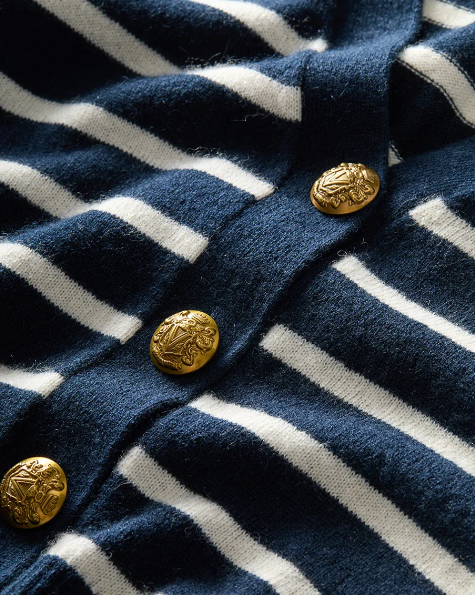 Solene Cashmere Striped Cardigan in Navy>Veronica Beard Best