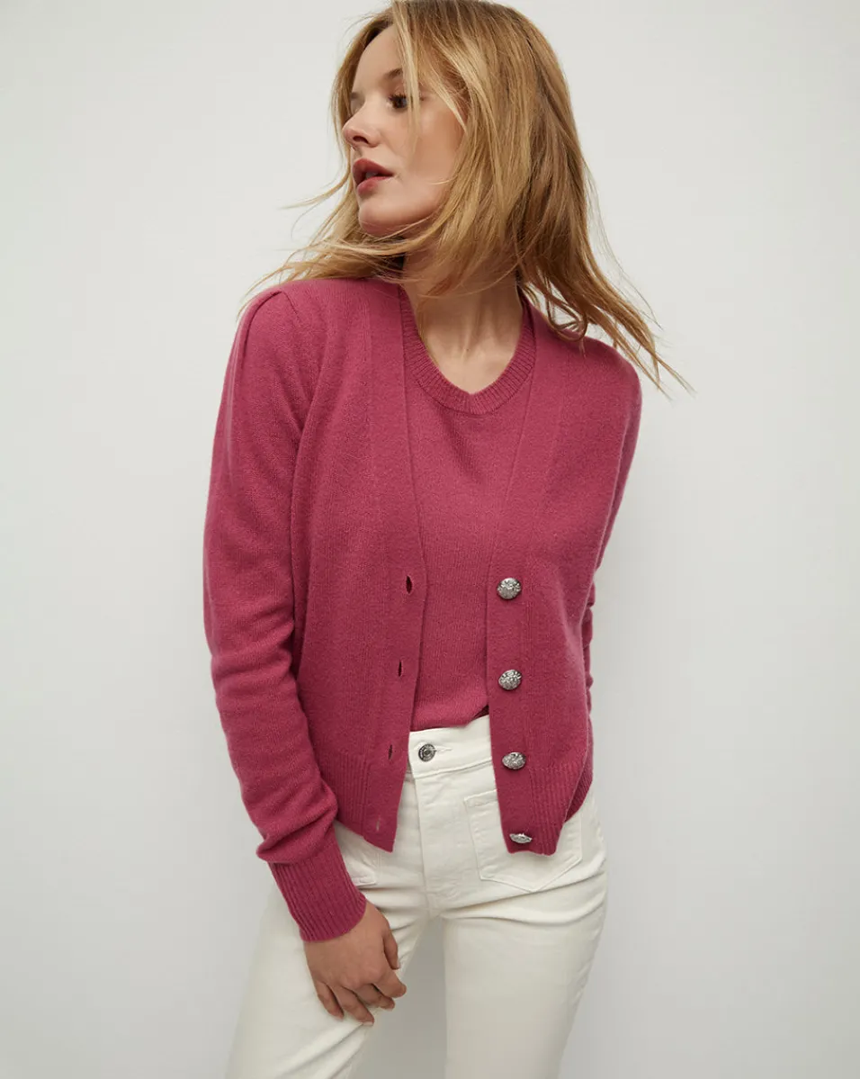 Solene Raspberry Cashmere Cardigan>Veronica Beard Clearance