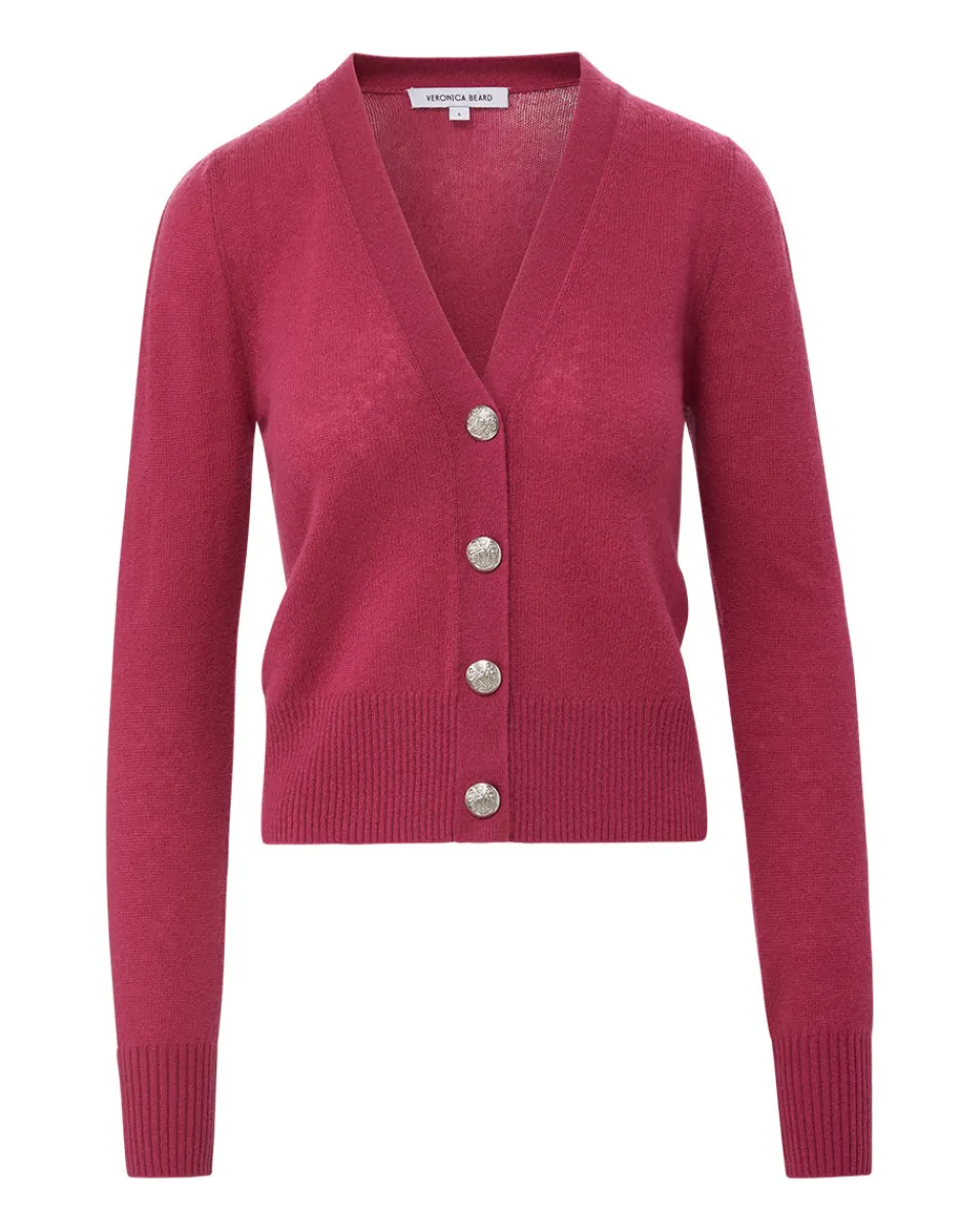 Solene Raspberry Cashmere Cardigan>Veronica Beard Clearance