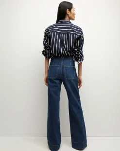 Taylor Belted Wide-Leg Jean in Dusted Oxford><noscript><img width=