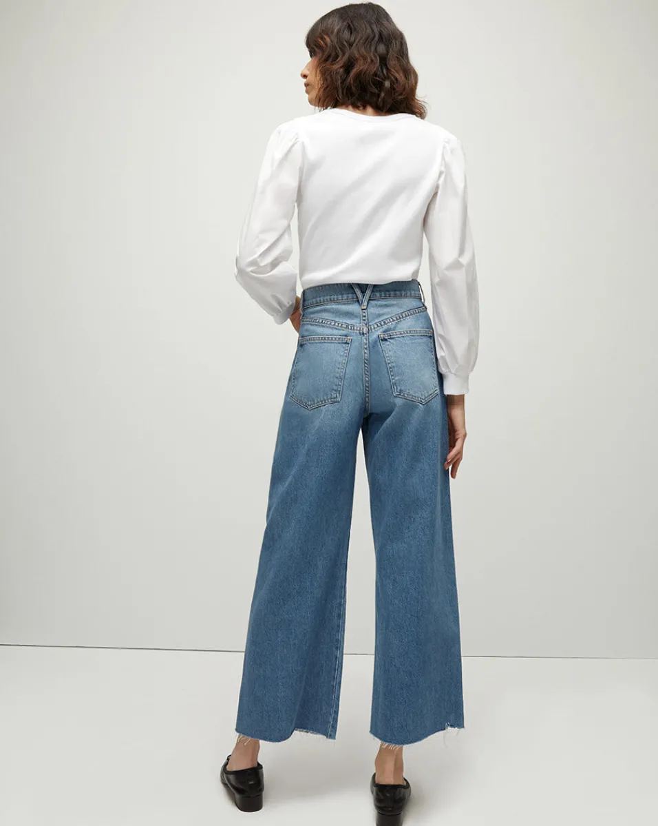 Taylor Cropped Wide-Leg Jean in Enough Said>Veronica Beard Hot
