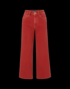 Taylor Cropped Wide-Leg Jean in Brick Red><noscript><img width=