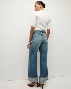 Taylor Cuffed Wide-Leg Jean | Medium Wash Blue Jeans><noscript><img width=