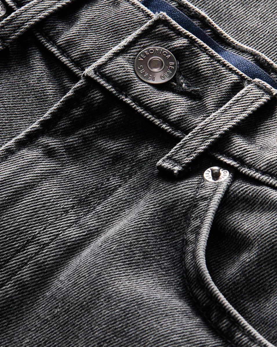 Taylor Cuffed Wide-Leg Jeans in Washed Black>Veronica Beard Outlet