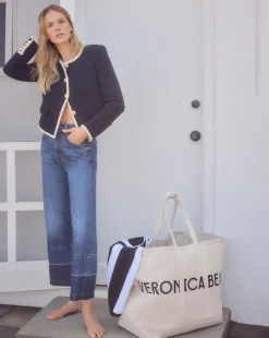 Taylor Released Hem Cropped Wide-Leg Jean in Bright Blue><noscript><img width=