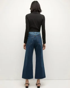 Taylor Two-Tone Cropped Wide-Leg Jean in Blue><noscript><img width=