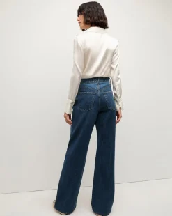 Taylor Two-Tone Wide-Leg Jean in Light & Medium Blue><noscript><img width=