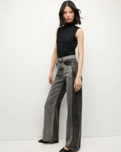 Taylor Two-Tone Wide-Leg Jean in Volcanic Stone Colorblock><noscript><img width=