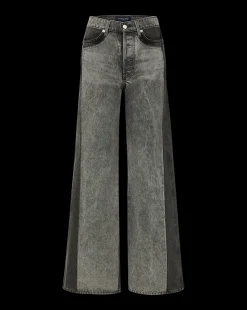 Taylor Two-Tone Wide-Leg Jean in Volcanic Stone Colorblock><noscript><img width=
