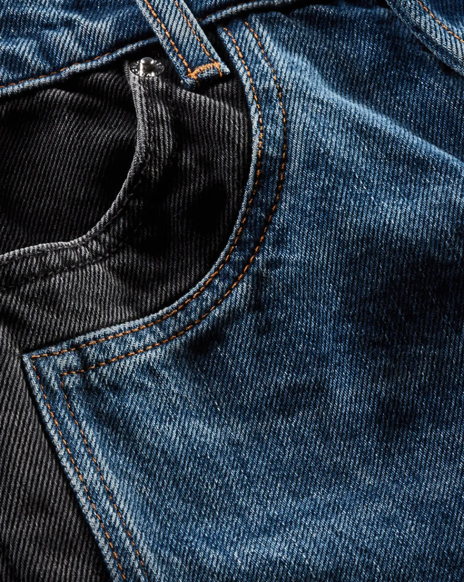 Taylor Two-Tone Wide-Leg Jean in Blue Moon Colorblock>Veronica Beard Sale