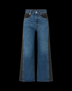 Taylor Two-Tone Wide-Leg Jean in Blue Moon Colorblock><noscript><img width=