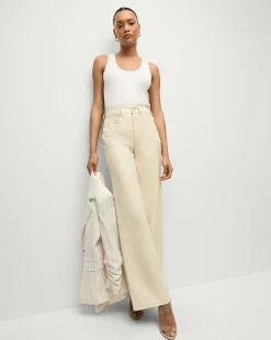 Taylor Vegan Leather Wide-Leg Jeans in>Veronica Beard Best