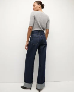 Taylor Wide-Leg Jean | Cuffed Jean in Dark Wash><noscript><img width=