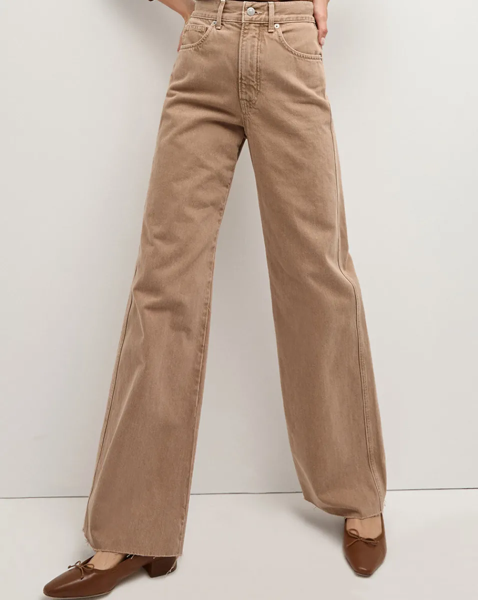 Taylor Wide-Leg Jean in Tan>Veronica Beard Sale