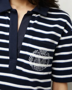 Terrence Terrycloth Dress in Marine/Off-White/Blue Surf><noscript><img width=