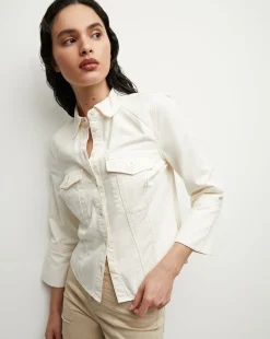 Tivi Denim Shirt in>Veronica Beard Discount