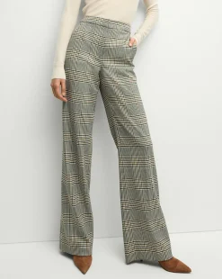 Tonelli Plaid Pant in Ecru/Green Multi>Veronica Beard Hot