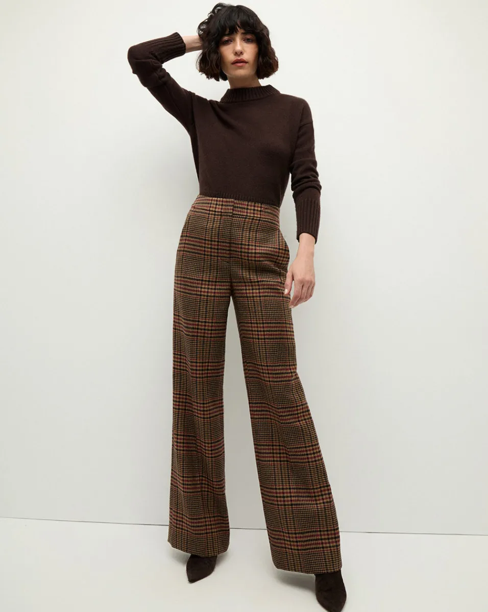 Tonelli Plaid Pants in Camel & Black>Veronica Beard Outlet