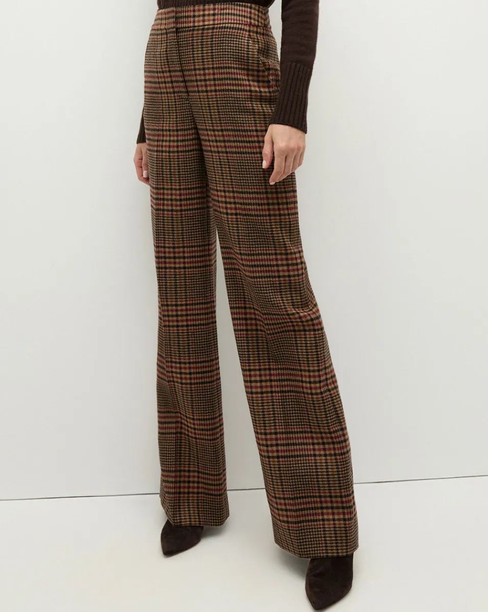 Tonelli Plaid Pants in Camel & Black>Veronica Beard Outlet