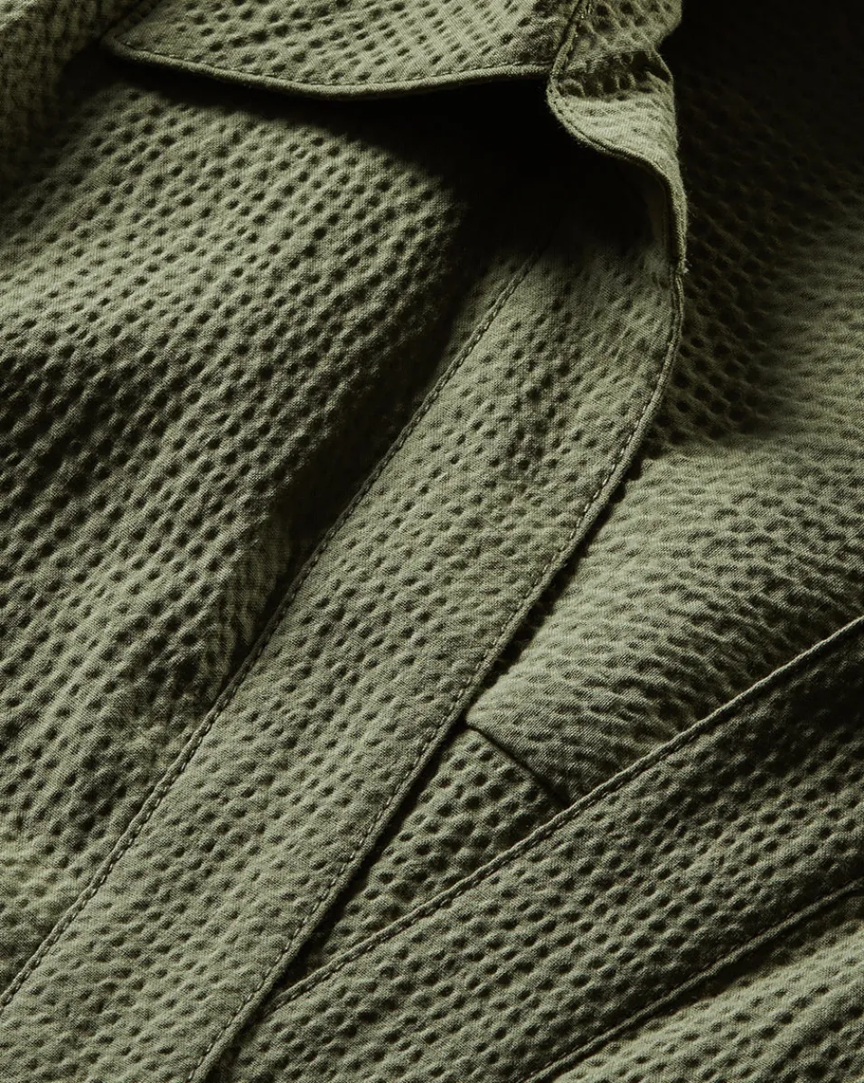 Trisha Cotton Shirtdress in Stone Army>Veronica Beard Hot