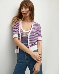 Varia Striped Knit Cardigan>Veronica Beard Online