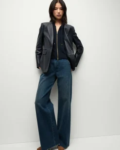 Vega Leather Dickey Jacket in>Veronica Beard