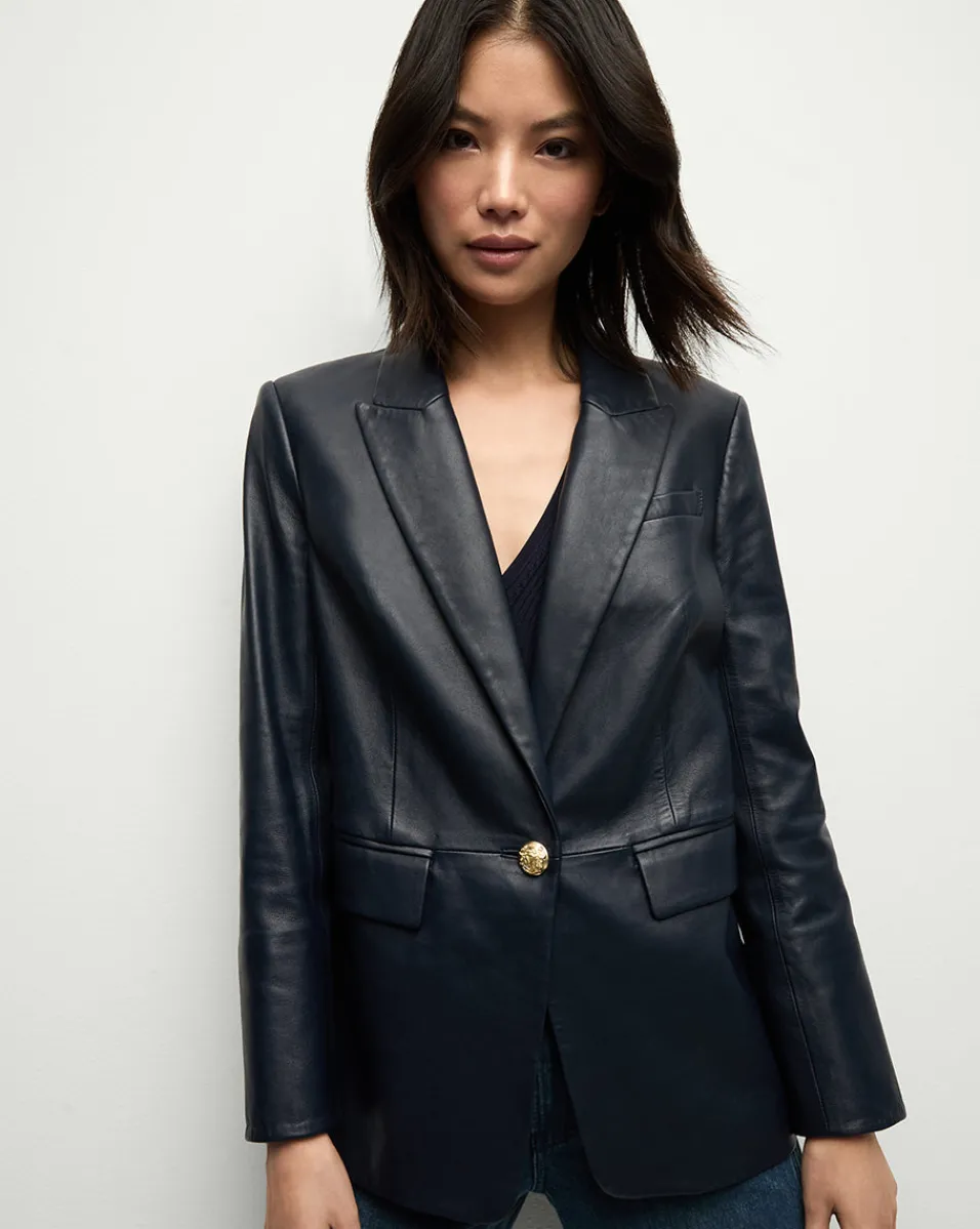 Vega Leather Dickey Jacket in>Veronica Beard