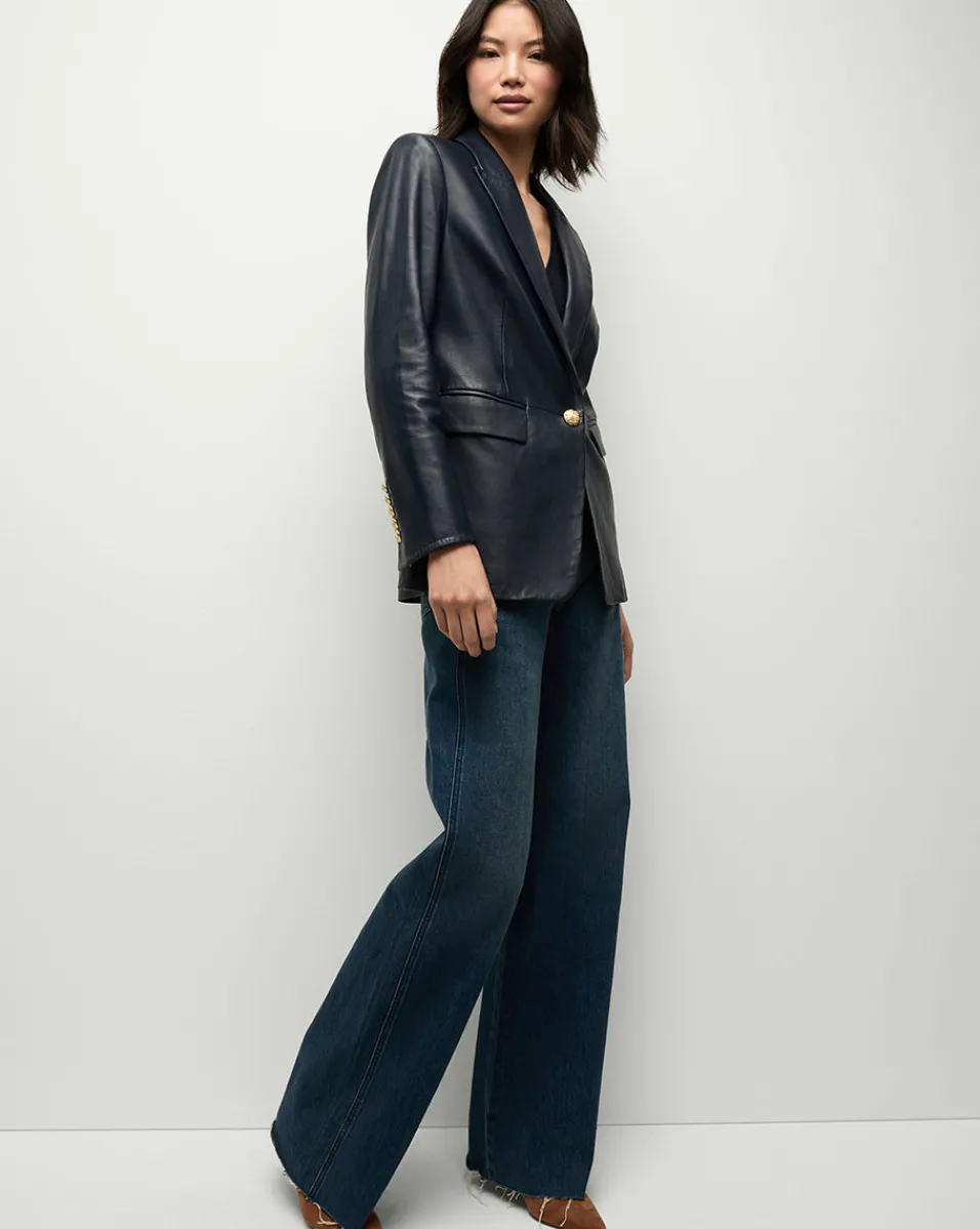 Vega Leather Dickey Jacket in>Veronica Beard