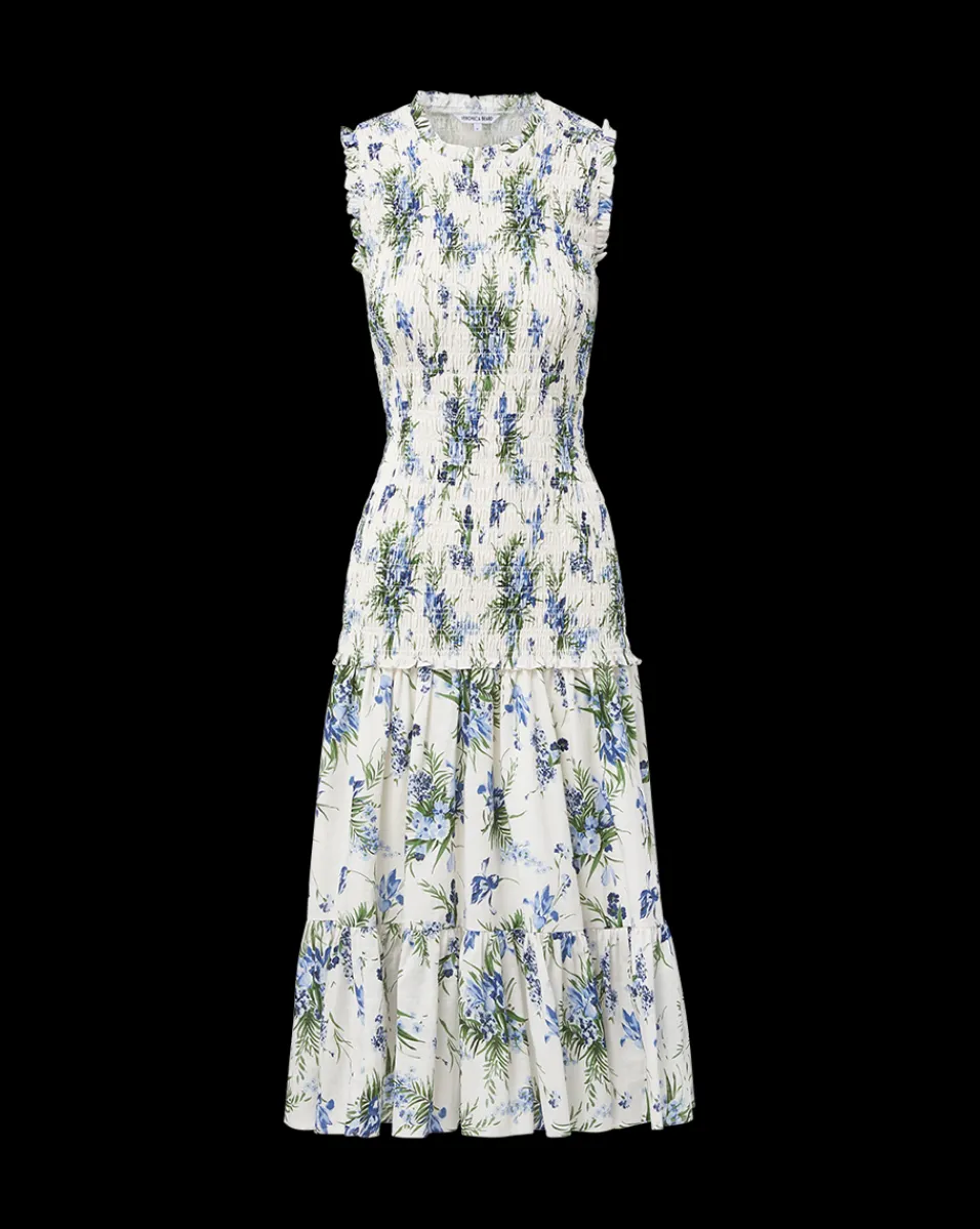 Verena Cotton Dress in Off-White Multi>Veronica Beard New