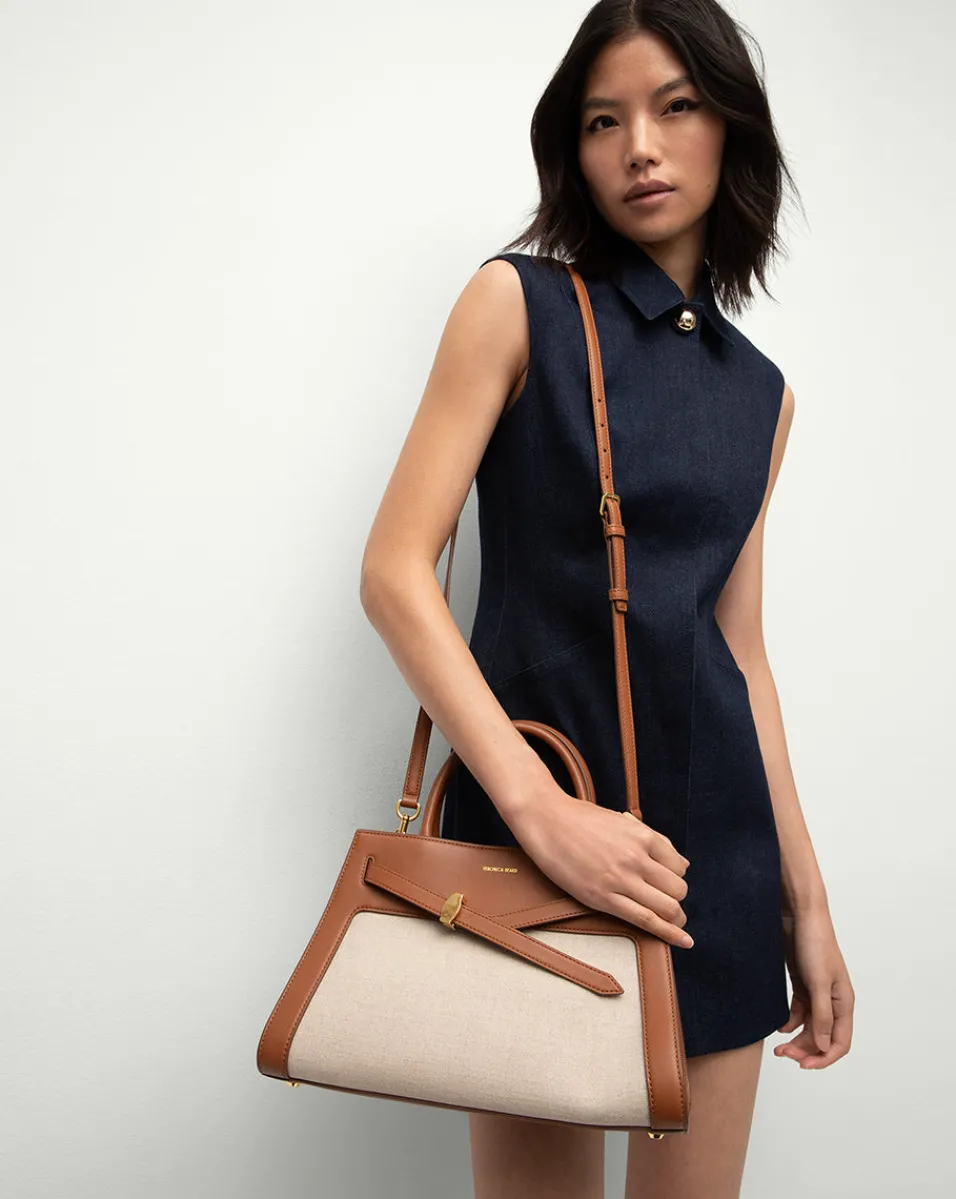 Canvas Dash Bag in Linen & Tan>Veronica Beard Best