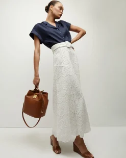Vintry Eyelet Skirt>Veronica Beard Sale