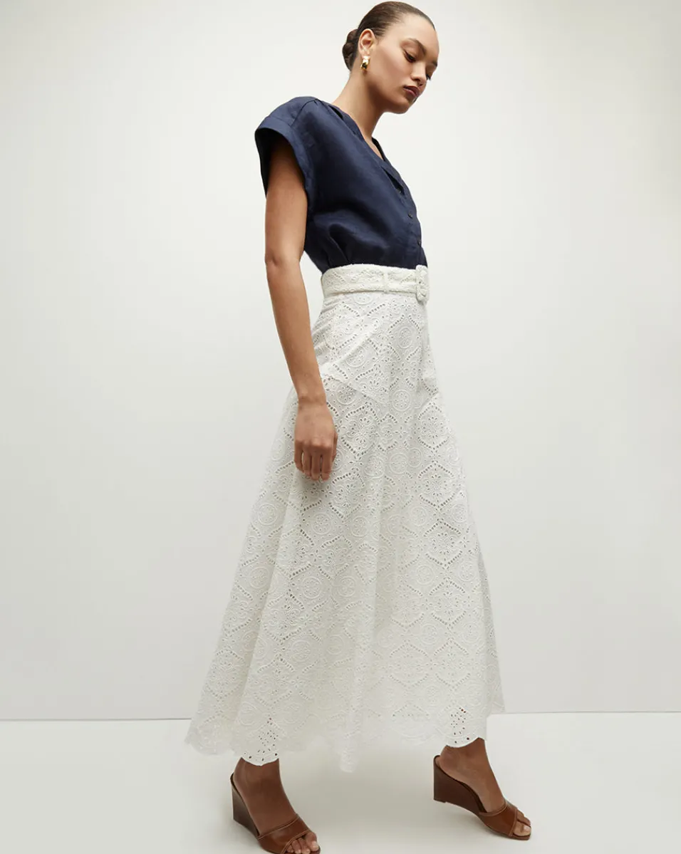 Vintry Eyelet Skirt>Veronica Beard Sale