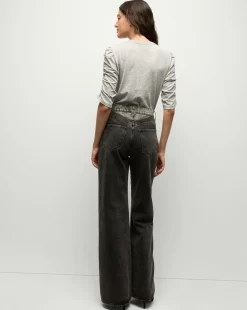 Waldorf Ruched-Sleeve Tee in Heather Grey><noscript><img width=